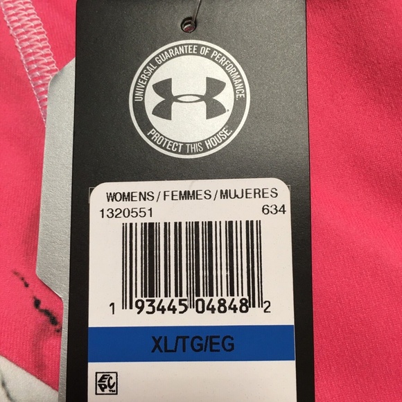 Under Armour Women's HeatGear Training Crop Tight 1320551-634 Pink Grey Size XL - Picture 8 of 11